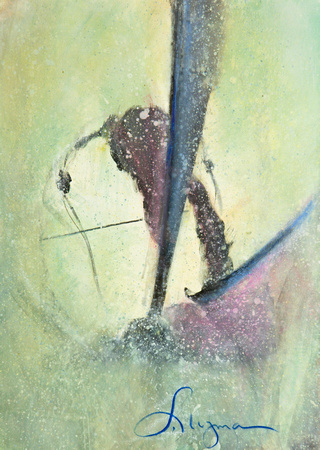 320x450 Art Of Kuzma Sports Starting Gate Skier Original Watercolor