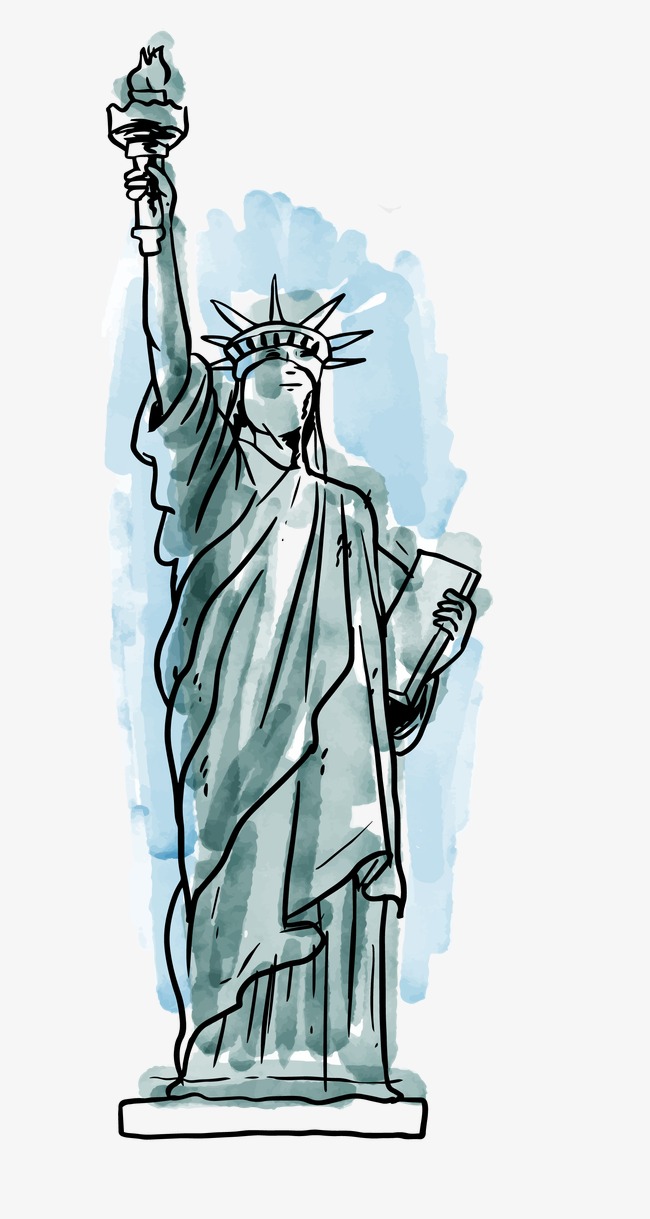 650x1219 Statue Of Liberty, Watercolor, United States Png And Vector For