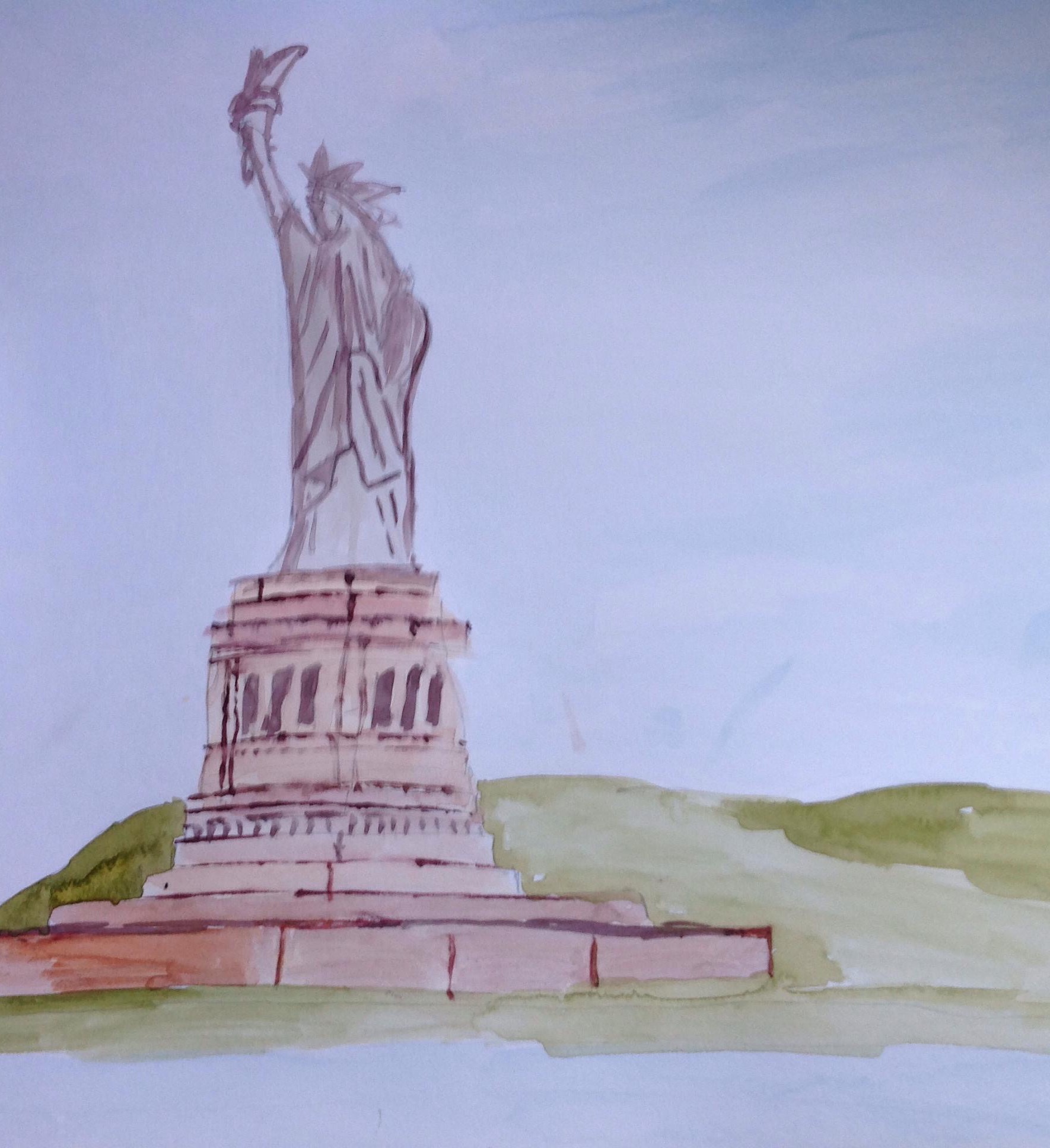 1770x1936 Statue Of Liberty,watercolour Heather Gibson Artist