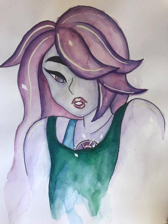 570x760 Steven Universe Amethyst Watercolor Painting Fandom Art 3 Etsy
