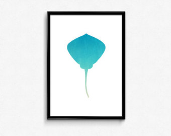 340x270 Stingray Watercolor Etsy