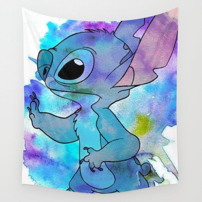 700x700 Stitch Watercolor Wall Tapestry By Ponsao22 Society6