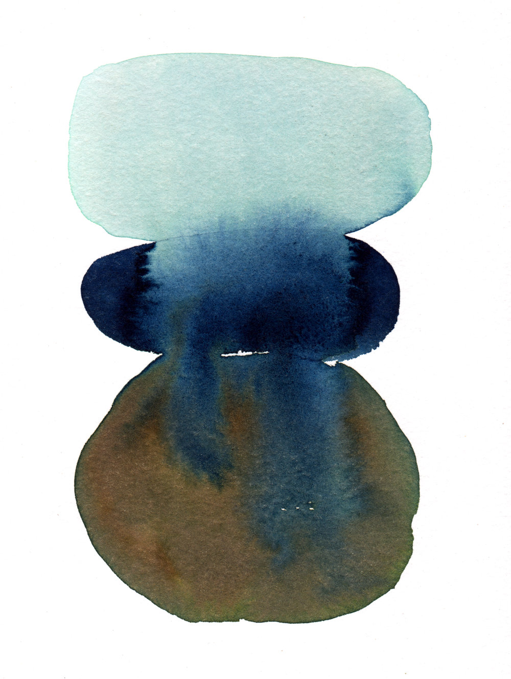 1000x1328 Zen Stone Wash Watercolor Print Kelly Witmer