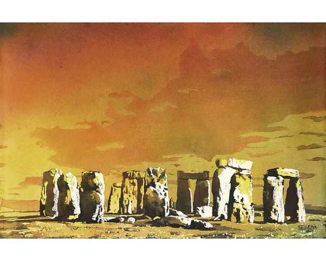 642x514 Stonehenge Watercolor