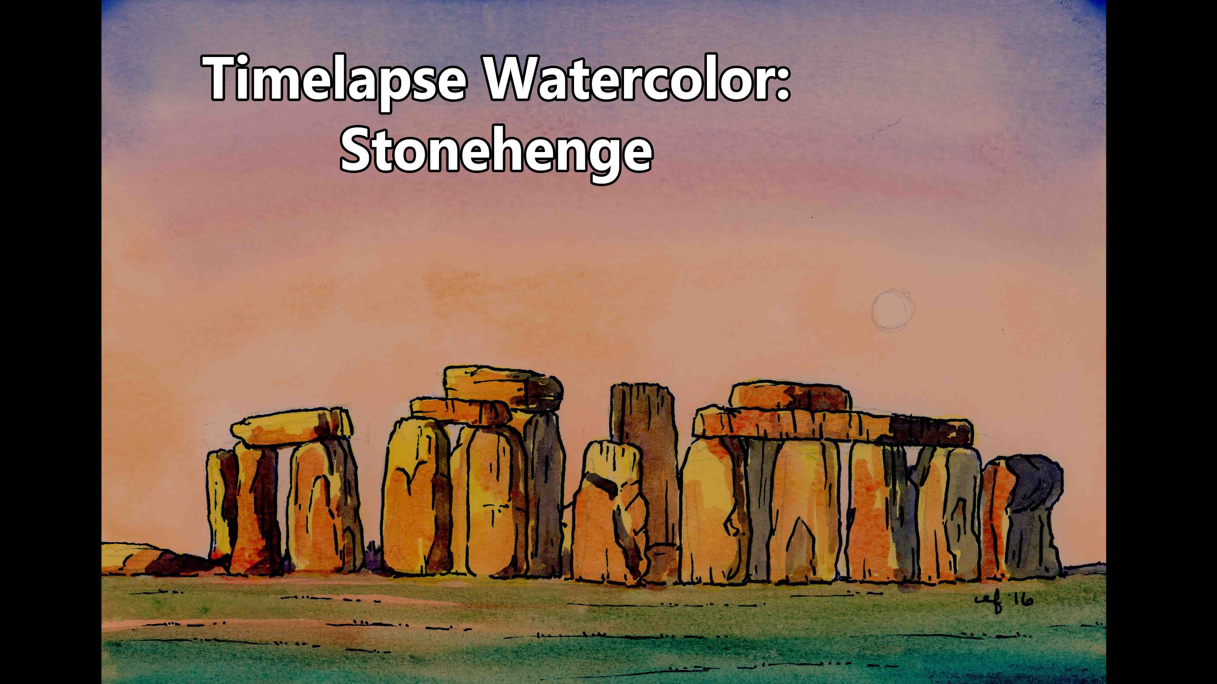 4096x2304 Time Lapse Watercolor Of Stonehenge