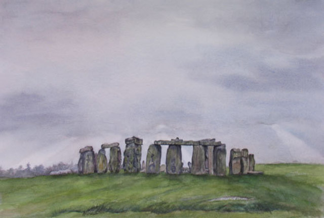 640x430 Debbie Homewood Artwork Stonehenge Original Watercolor