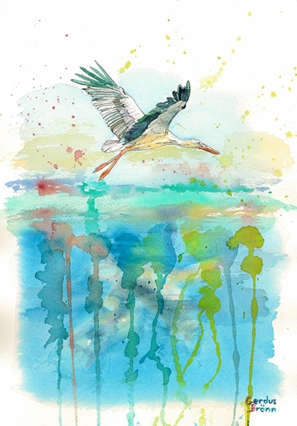 600x861 Leopard Kill Original Watercolor Painting By Gerdus Bronn