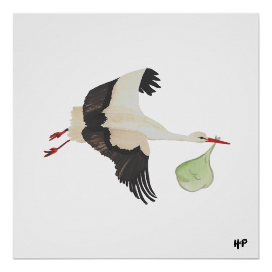 540x540 Stork Watercolor Poster