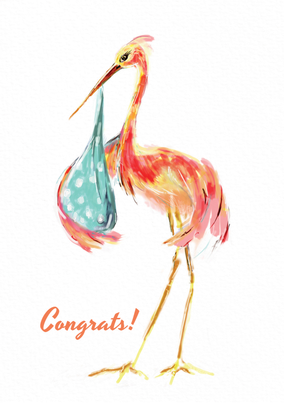 560x818 Watercolor Stork