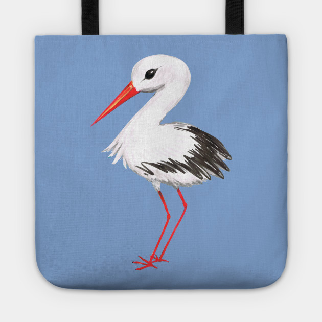 630x630 Cute Stork Watercolor Painting