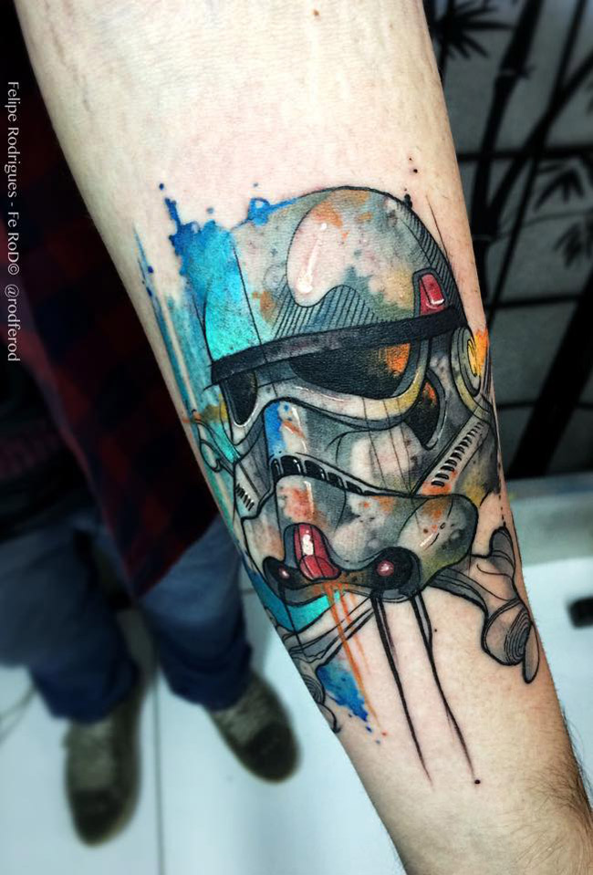 650x959 Watercolor Stormtrooper Best Tattoo Design Ideas