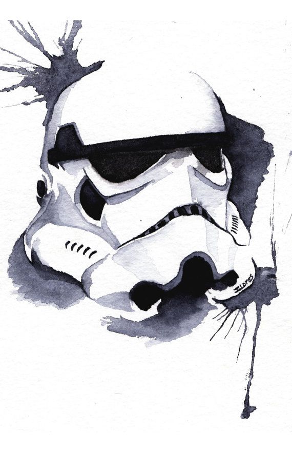 570x881 Stormtrooper Watercolor Art Print Empire Star Wars Decor Paint