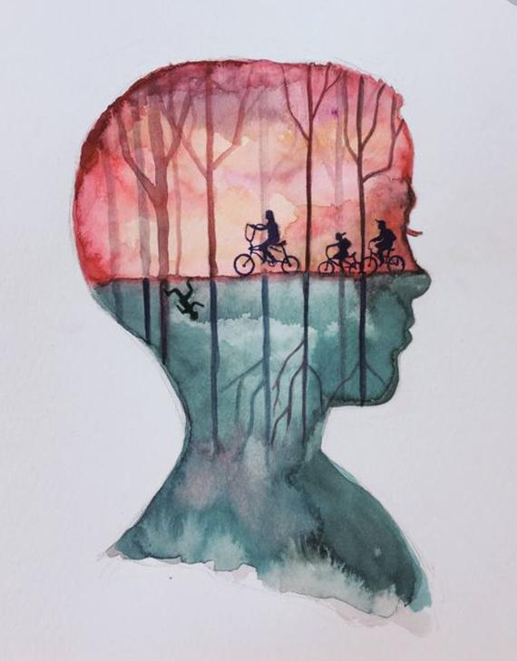 570x729 Original Eleven Stranger Things Watercolor Painting Etsy