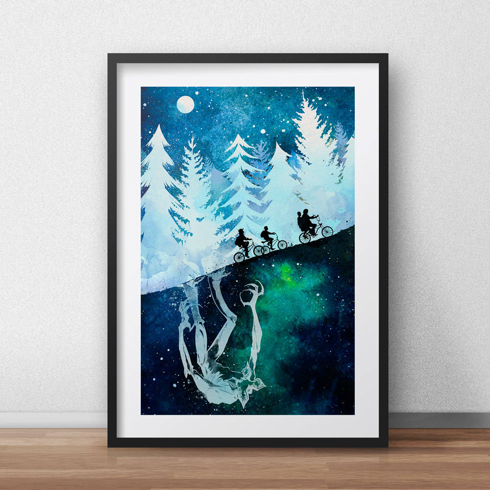 1000x1000 Stranger Things Television Art Watercolor Painting Poster Etsy