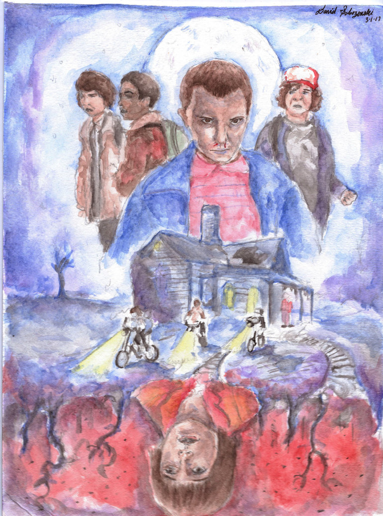 770x1038 Stranger Things Watercolor Poster By Davidsobo