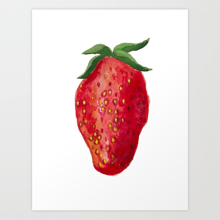 700x700 Strawberry Watercolor Art Print By Nadezhdashoshina Society6