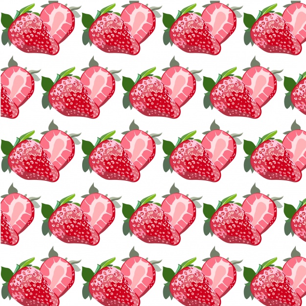 626x626 Strawberry Watercolor Pattern Background Vector Free Download