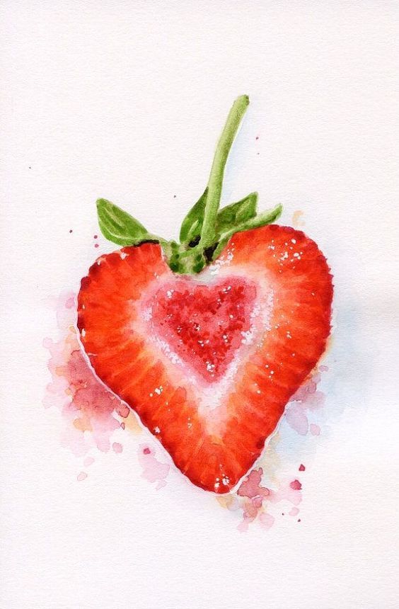 564x860 Strawberry Watercolor, Illustrators