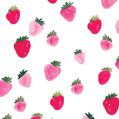 173x173 Watercolor Strawberries Fabric, Wallpaper Amp Gift Wrap
