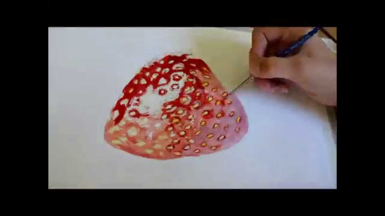 1280x720 How To Draw A Strawberry In Watercolor