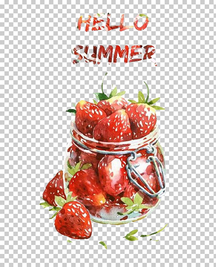 728x899 Milkshake Watercolor Painting Food Drawing, Tempting Strawberry