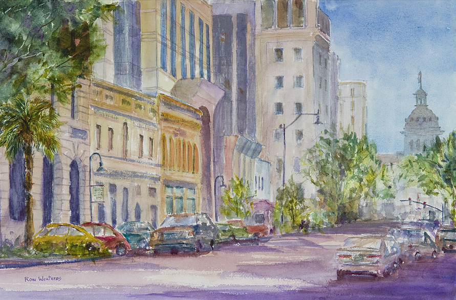 891x585 Ron Weathers South Carolina Watercolor Street Scene Gallery