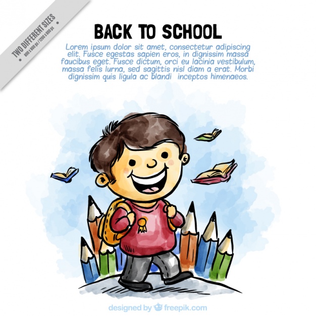 626x626 Student Watercolor Background With Pencils Vector Free Download