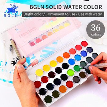 350x350 Bgln 36colors Solid Watercolor Painting Set Bright Water Color