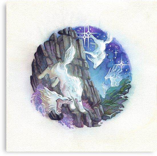 550x545 Princess Mononoke Watercolor Wolves Homage To Studio Ghibli