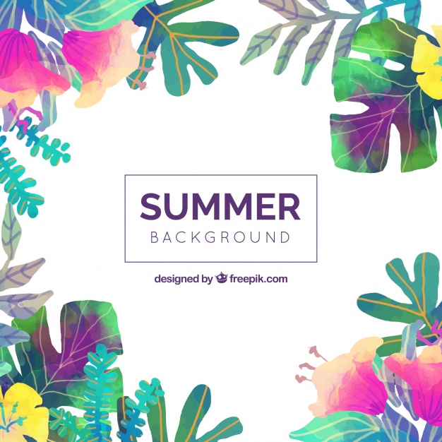 626x626 Summer Background Of Watercolor Leaves Stock Images