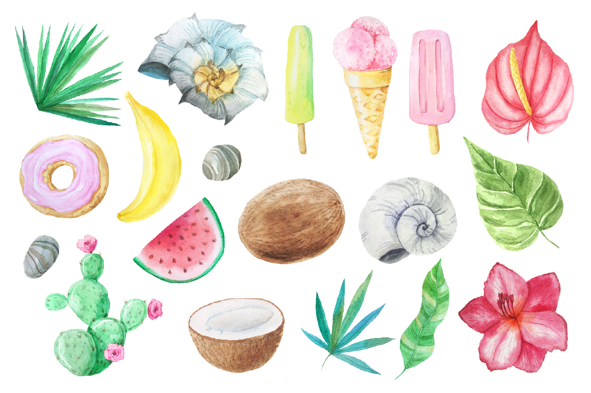 1160x772 Watercolor Summer Vibes Set