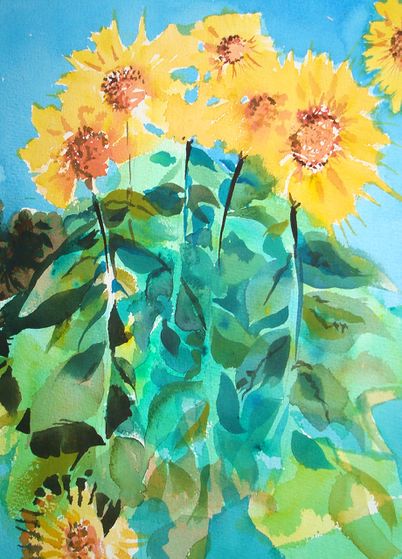 402x559 How To Paint Sunflowers In Watercolor (With Pictures)