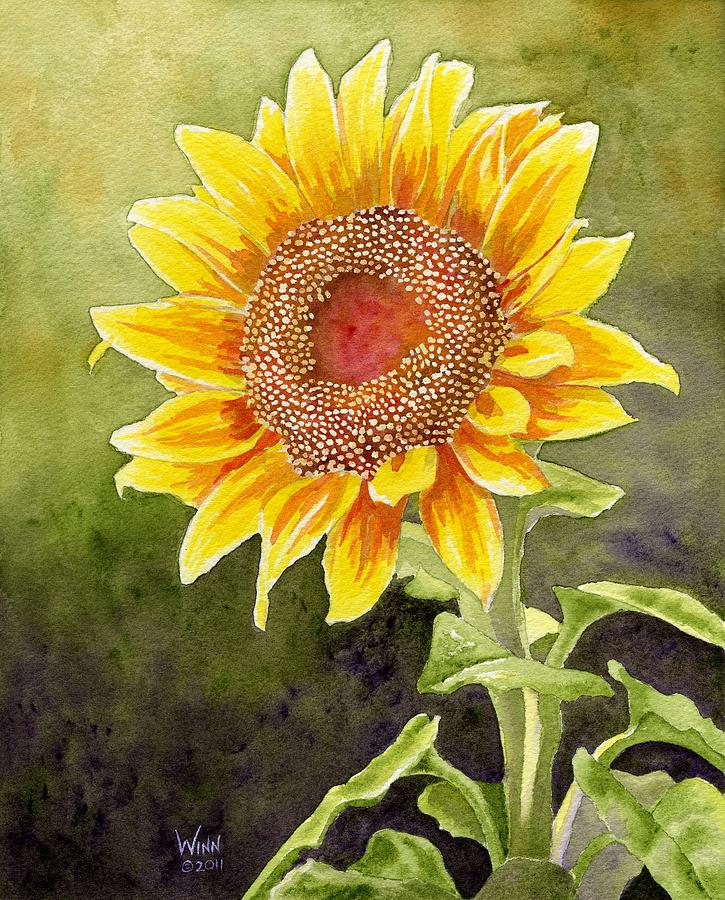 725x900 Autumn Sunflower Painting By Brett Winn
