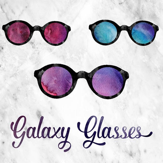 642x642 Watercolor Galaxy Sunglasses Clipart Cosmic Sunglasses Etsy