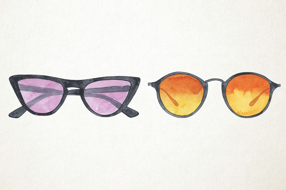 945x630 Watercolor Glasses Clipart, Watercolor Sunglasses Clipart