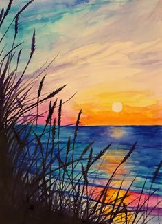 Sunrise Watercolor Painting
