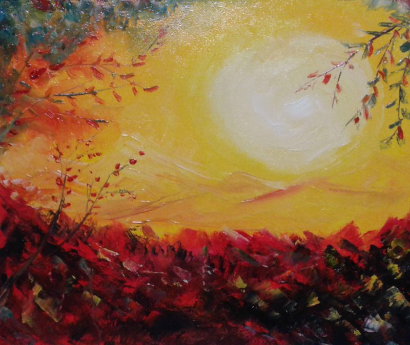 800x674 Sunrise On New Year By Artist Kiran Bableshwar Impressionist Art