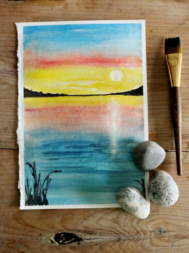 640x857 How To Paint A Sunset With Watercolor
