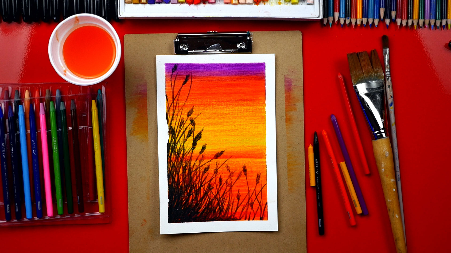 1920x1080 How To Use Watercolor Pencils To Paint A Beautiful Sunset