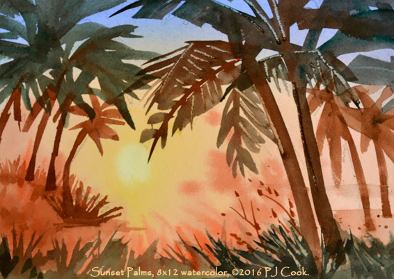 566x401 How To Paint A Sunset In Watercolor