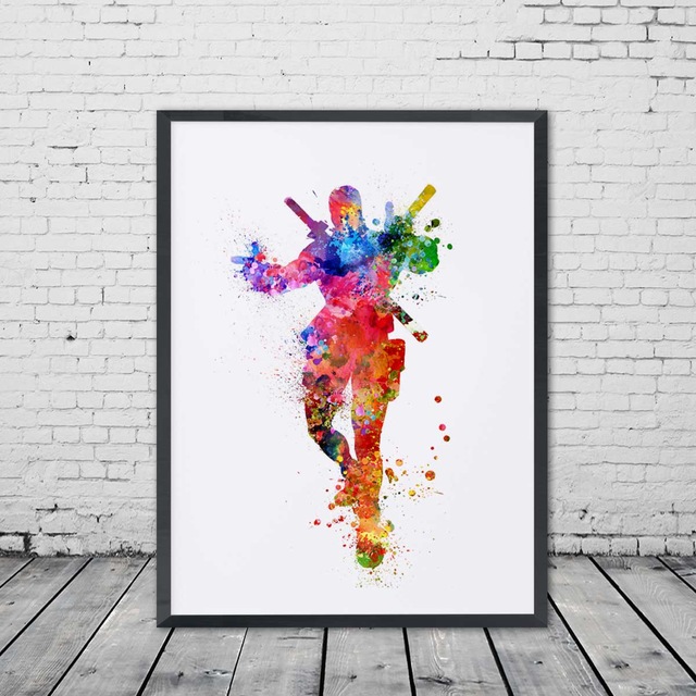 640x640 Buy Deadpool Wall Art Poster Superhero Watercolor