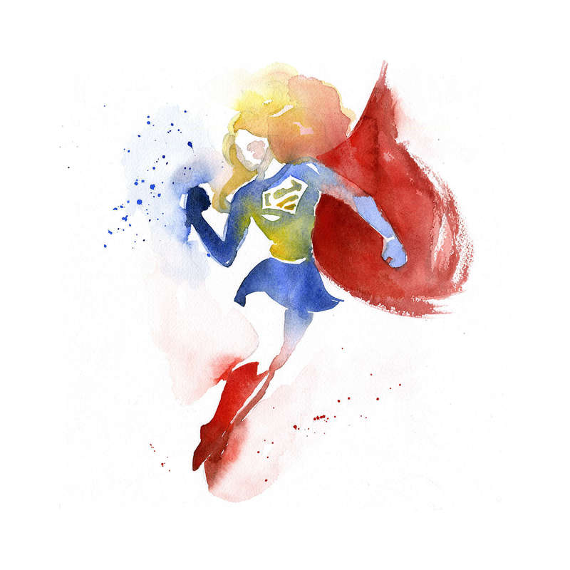 800x800 Artist Creates Gorgeous Superhero Watercolor Paintings