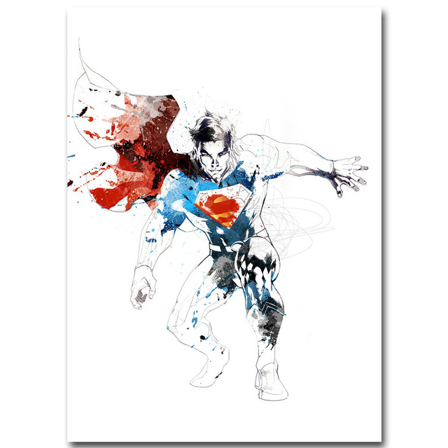 640x640 Superman Superheroes Art Silk Fabric Poster Print 13x18 Inch