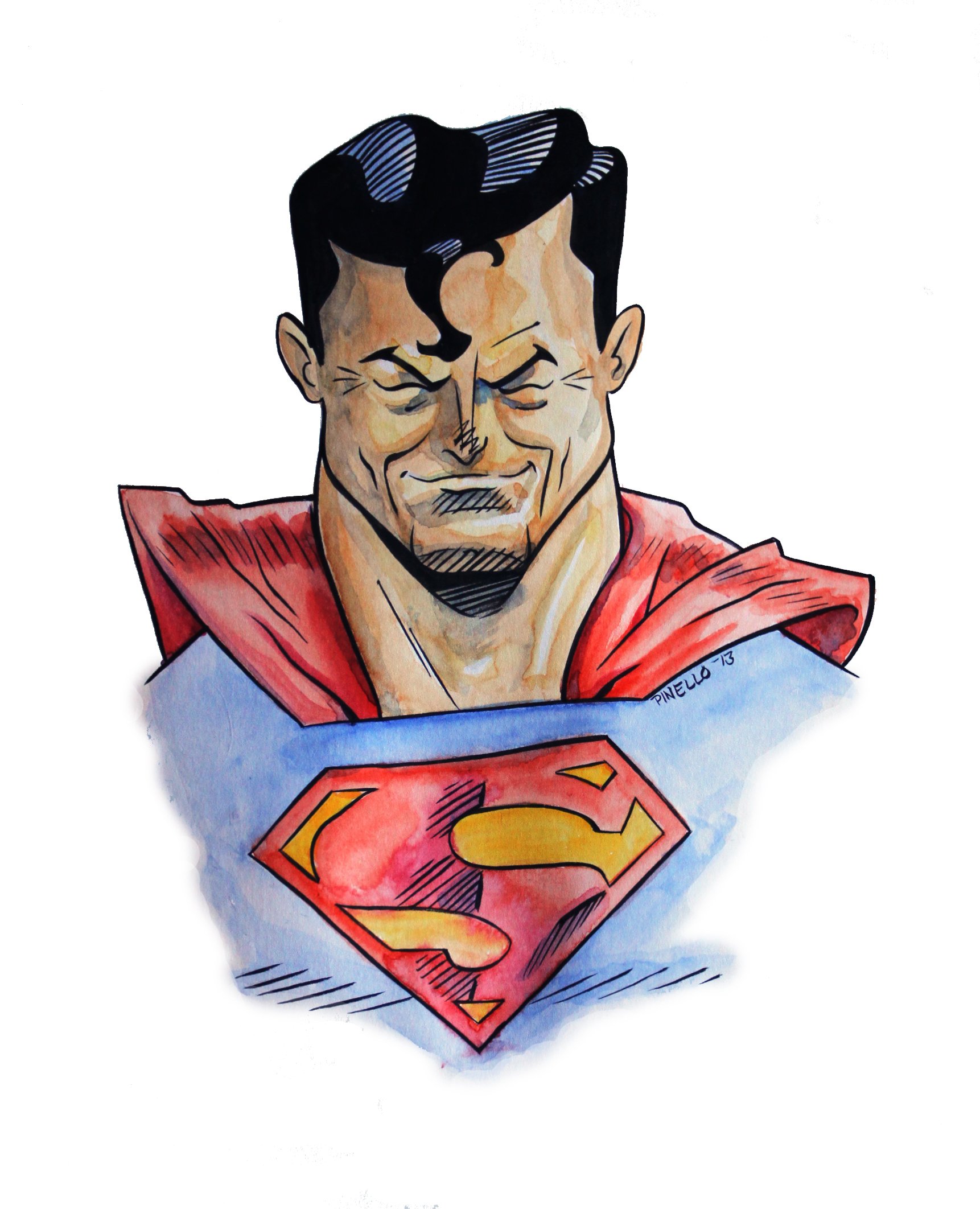 1722x2124 Superman Watercolor Drawing Hellopinello!