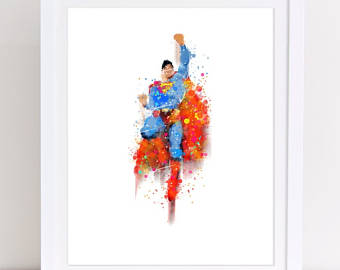 340x270 Superman Watercolor Etsy