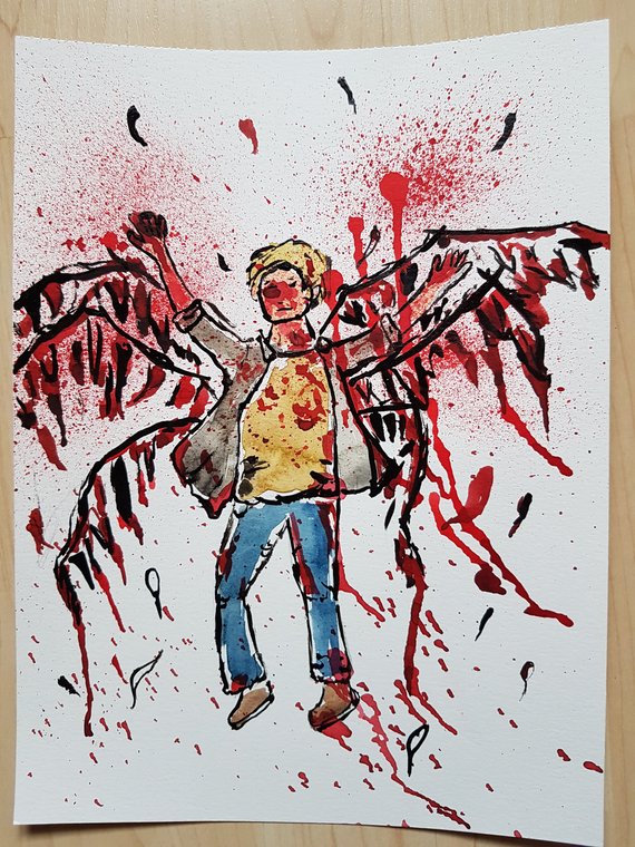 570x760 Original Watercolor Lucifer Fallen Archangel Supernatural Etsy