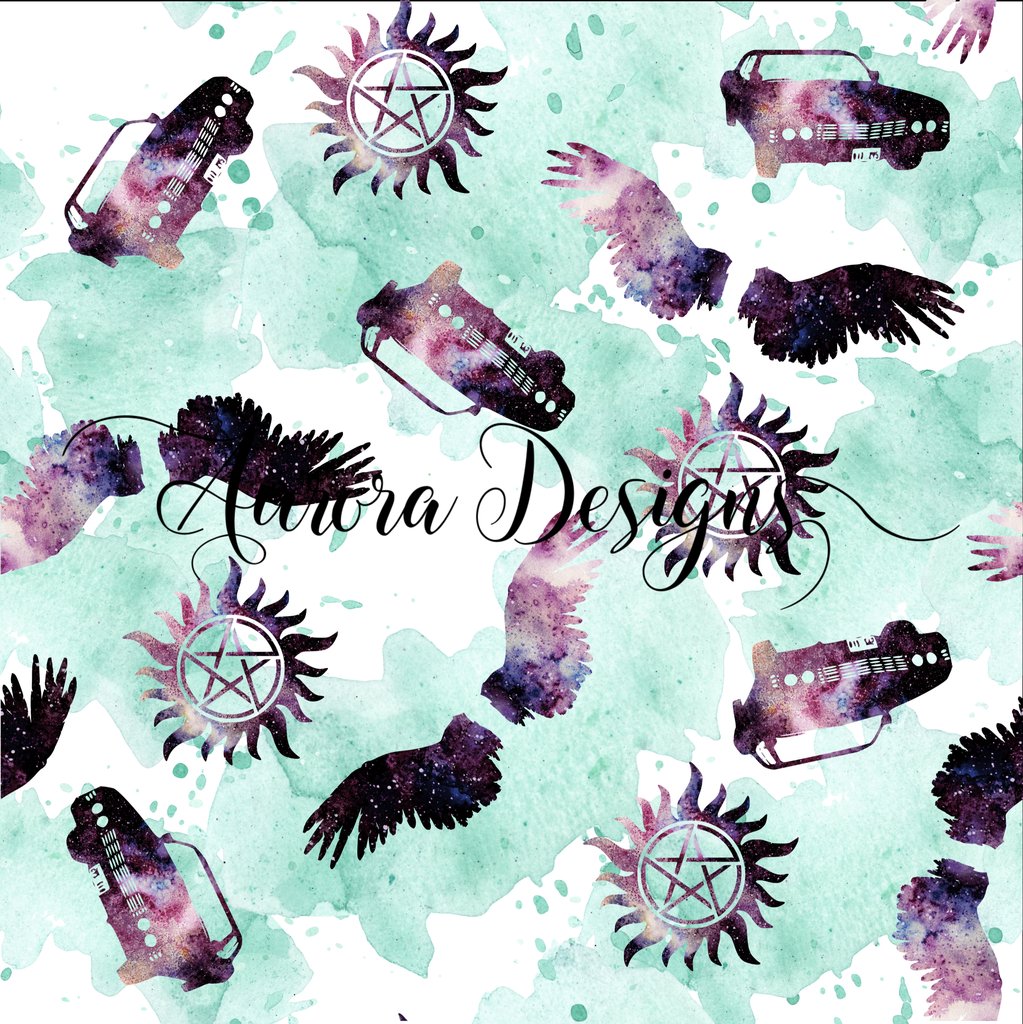 1023x1024 Supernatural Watercolor Fandom Custom Fabric