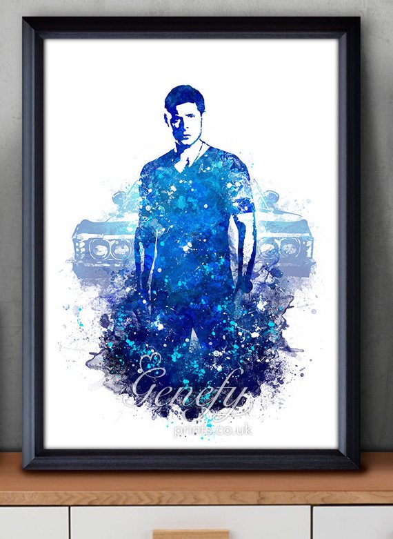 570x781 Tv Series Supernatural Dean Winchester Watercolor Art Poster Etsy