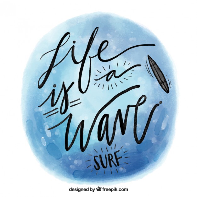 626x626 Watercolor Surf Quote Vector Free Download