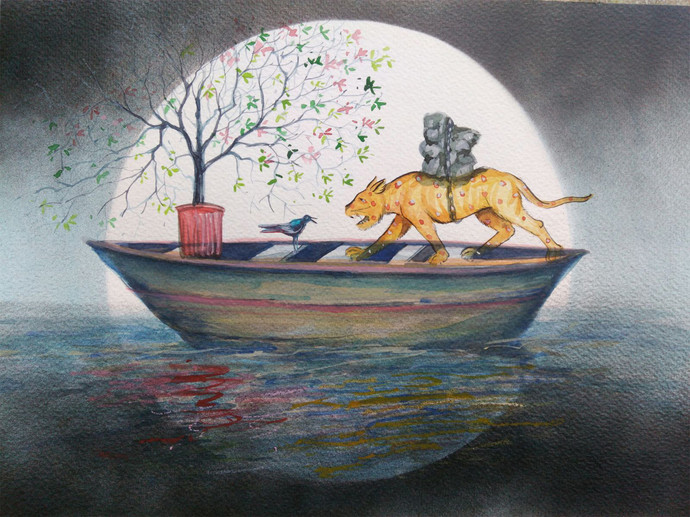 690x517 Untitled By Artist Subrat Kumar Behera Surrealism, Painting